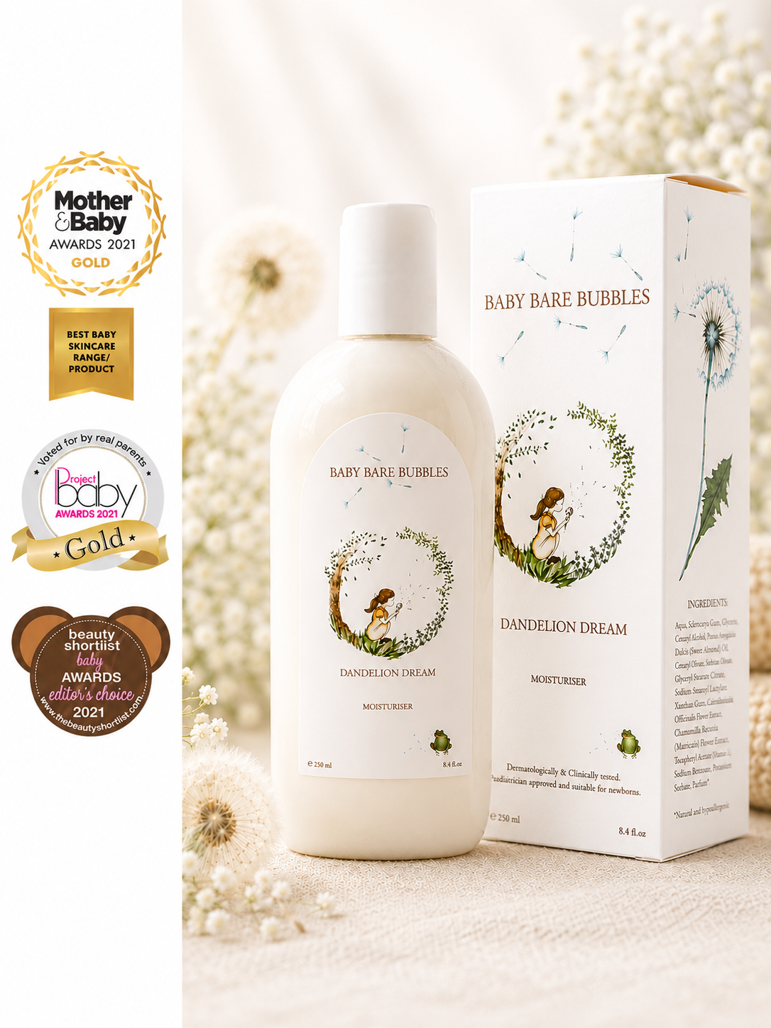 Luxury Shampoo, Body Wash, Bubble Bath, Moisturiser & Baby Oil Set