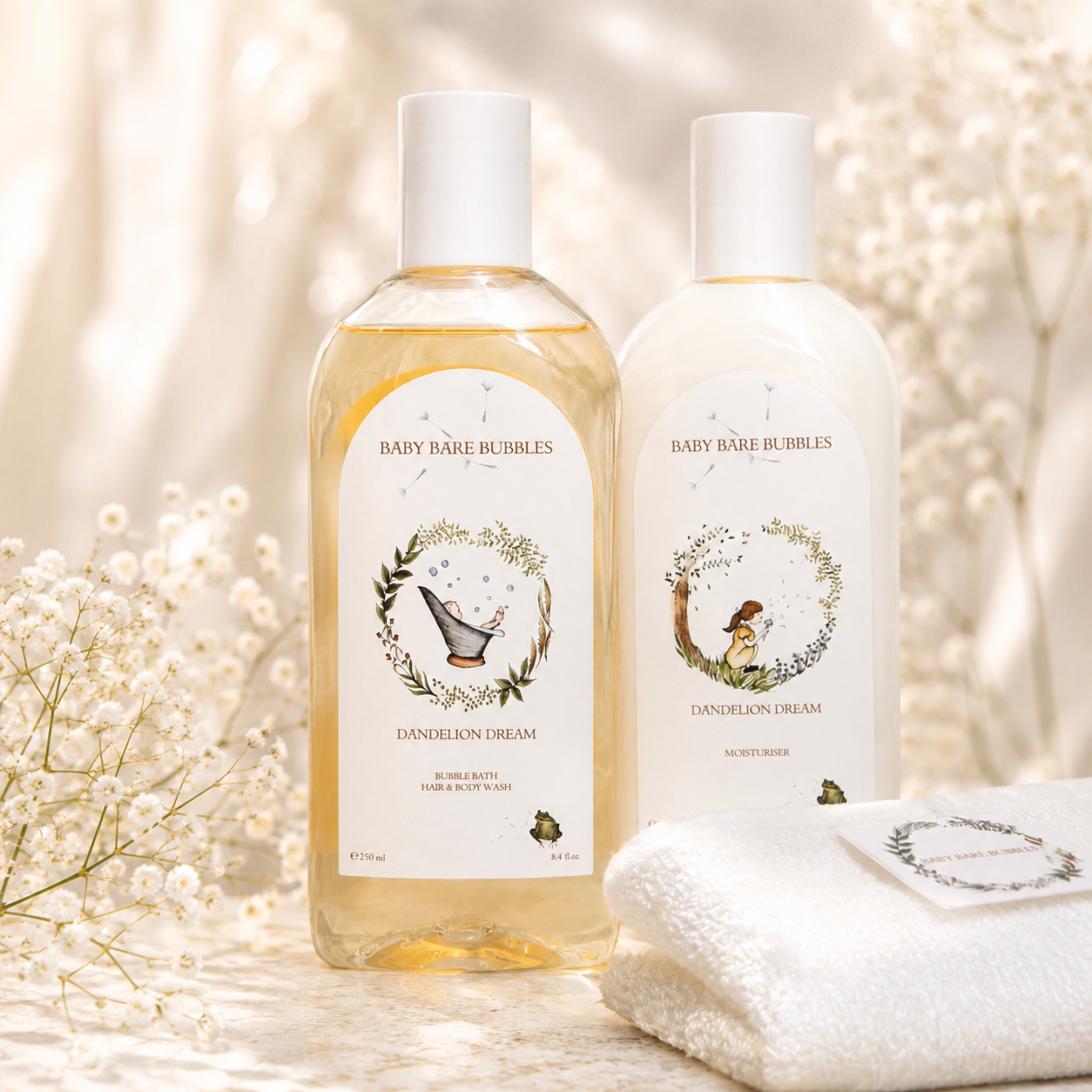 Luxury Shampoo, Moisturiser & Bamboo Washcloth Set - 250ml